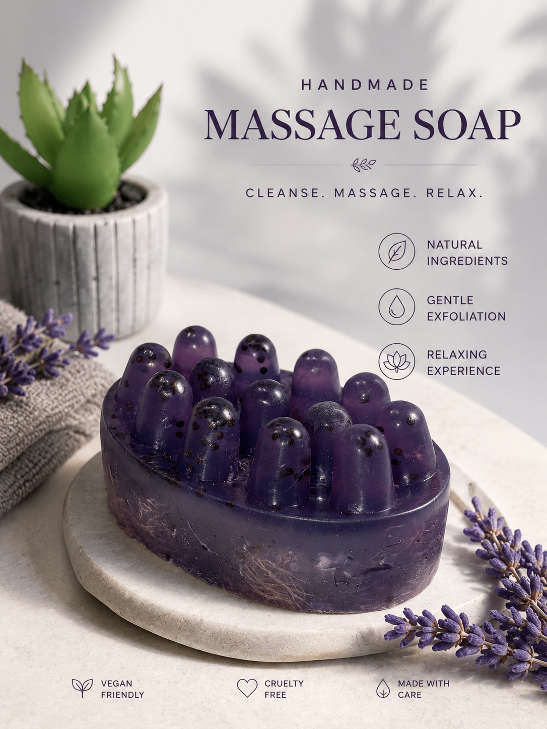 Lavender grape soap with loofah 🍇